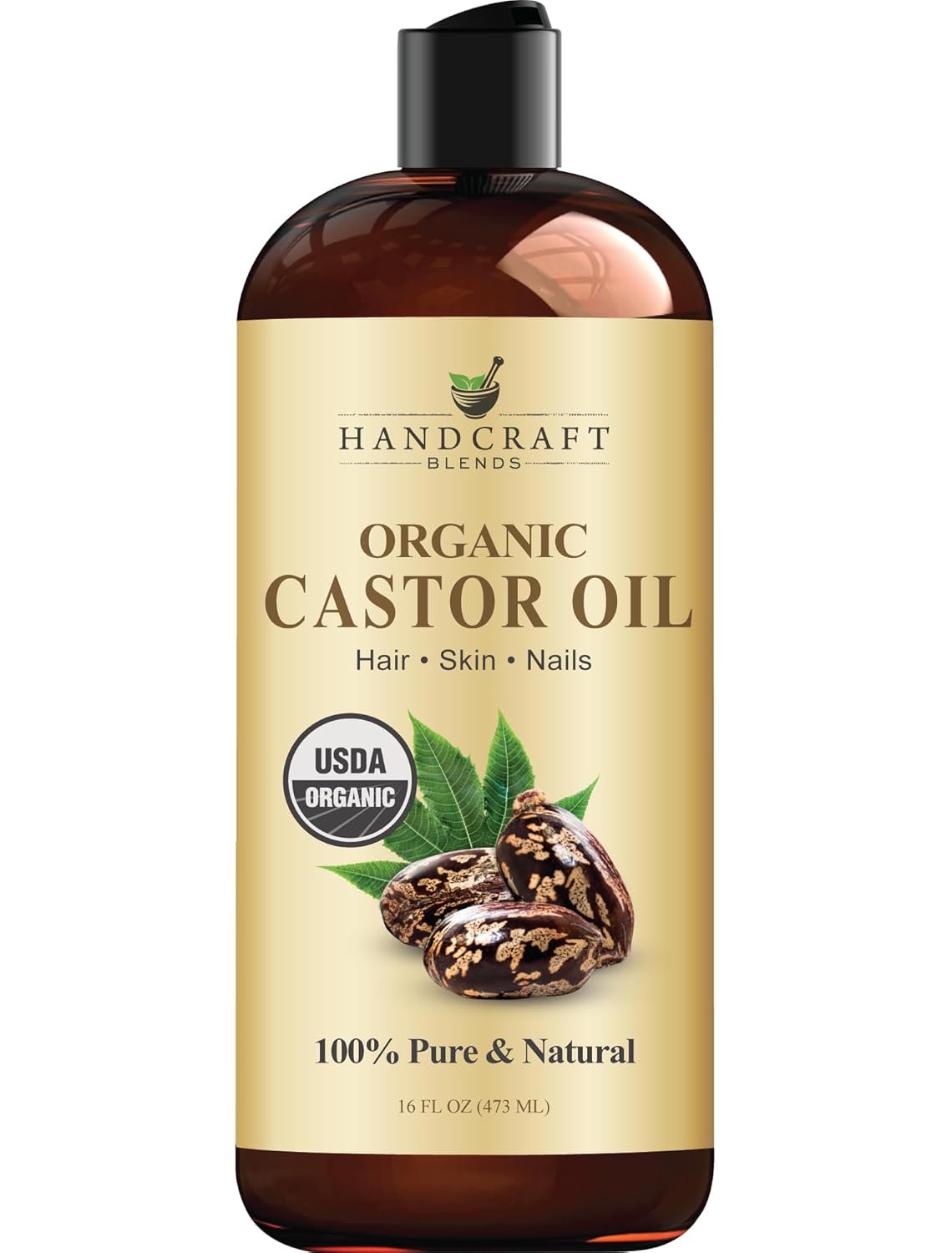 Handcraft Blends Organic Castor Oil – 16 fl oz | Pure, Cold-Pressed & Hexane-Free