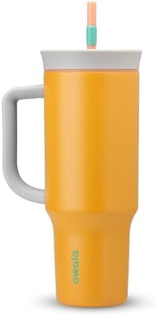 Owala Stainless Steel Triple Layer Insulated Travel Tumbler with Spill Resistant Lid, Straw, and Carry Handle, BPA Free, 40 oz, Orange (Tropical) (Pack of 6) - Bloomnest