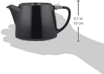 FORLIFE Stump Teapot with SLS Lid and Infuser, 18-Ounce, Black Graphite