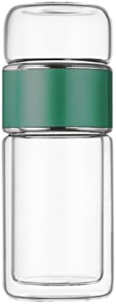 Tea Infuser Bottle, 420ml Tea Flood Cup Glass Water Bottle Double Wall Borosilicate Travel Tea Tumbler with Stainless Steel Filter Leakage Proof Water Separation Tea Bottle Mug - Bloomnest