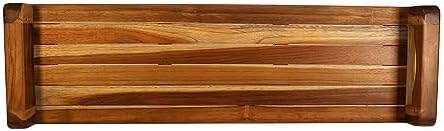 EcoDecors, 29 inch, with LiftAid Handles, Bath Tray for Tub, Bath Tub Tray Wood, Bathtub Table, Caddy for Bathtub in Natural Teak - Bloomnest