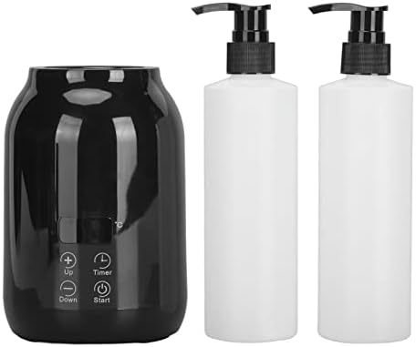 Massage Oil Warmer Bottle Professional Electric Lotion Digital Heater for SPA, LED Automatic Oil Warmer Heated Oil Lotion Cream with Two Oil Bottle for Salon, Barber Shops, Home