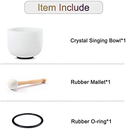 11 Inch C Note Root Chakra Frosted Quartz Crystal Singing Bowl mallet & O-ring For Meditation and Sound Therapy. - Bloomnest