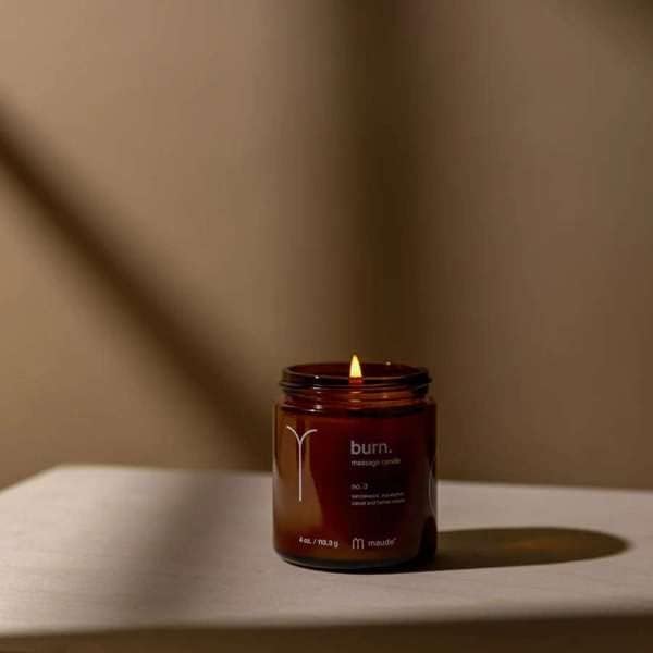 Maude Burn No. 3 - Jojoba Oil Massage Candle with Hydrating, Skin-Softening Soybean Oil - Massage Oil Candle with Notes of Eucalyptus + Sandalwood - Home + Self Care Gifts for Women & Men (4 oz) - Bloomnest