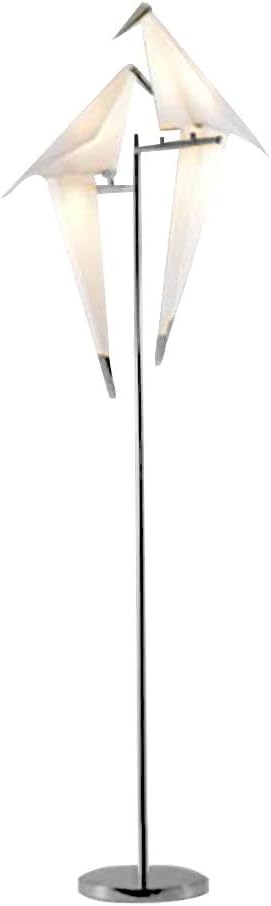 72 Inch Modern Bird Floor Lamp, Gold Bird Swing Floor Light Fixtures for Bedroom, LED Bird Standing Floor Lamp with Bird Shade for Living Room, Silver - Bloomnest