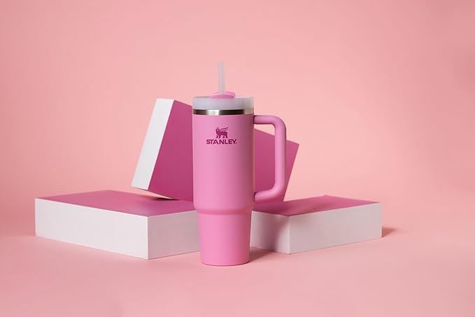 STANLEY Quencher H2.0 Tumbler with Handle and Straw 30 oz | Flowstate 3-Position Lid | Cup Holder Compatible for Travel | Insulated Stainless Steel Cup | BPA-Free | Peony - Bloomnest