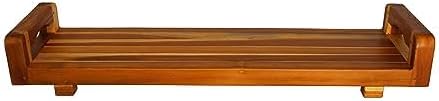 EcoDecors, 29 inch, with LiftAid Handles, Bath Tray for Tub, Bath Tub Tray Wood, Bathtub Table, Caddy for Bathtub in Natural Teak - Bloomnest