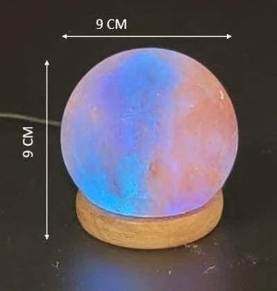 Himalayan Salt Lamp, USB Powered, Color Changing Round Shaped Handcrafted Night Light lamp, Ideal Gift for Home Decore - Bloomnest