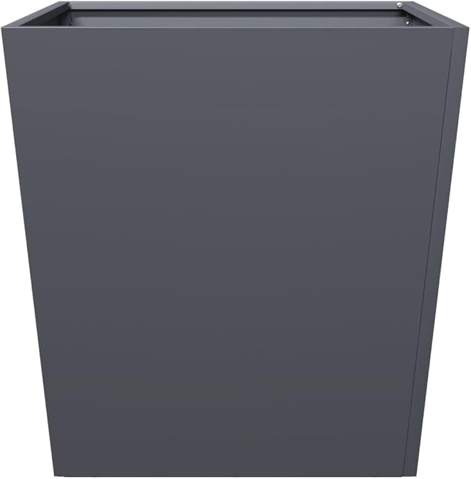 Garden Planter Anthracite, Spacious, Metal Steel Planter Box, Freestanding Planter for Flower Vegetable Fruit Herb, Modern, Square, Large, 19.7"x19.7"x19.7" - Bloomnest