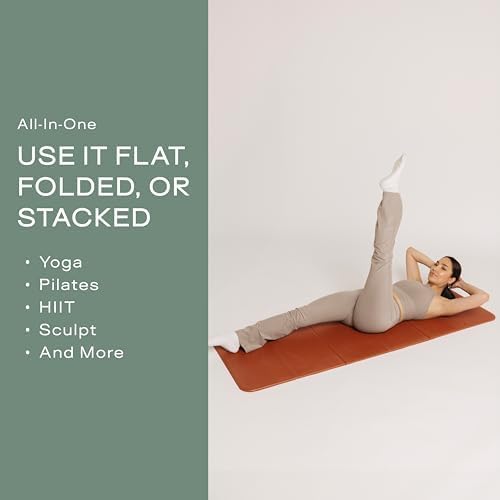 Stakt The Original Foldable Yoga Mat, Premium Fitness & Multi-Purpose Workout Mat with Non-Slip Surface, Portable & Lightweight for Studio or Home Use, As Seen on Shark Tank - Bloomnest
