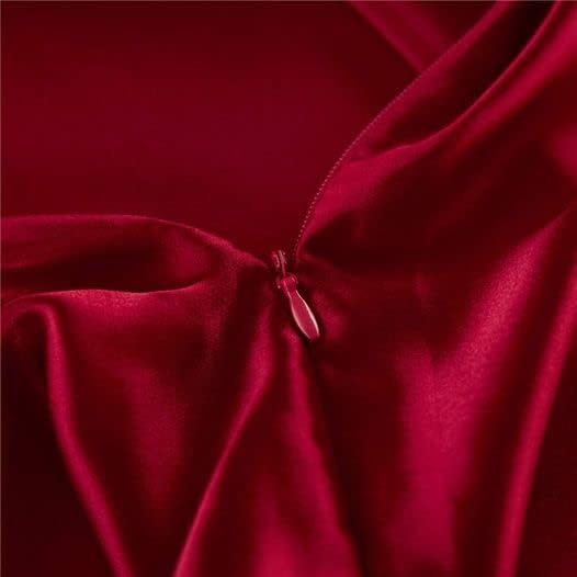 Red Silk Pillow Cases for Hair and Skin Made in USA, 100% Mulberry Silk Pillowcase for Women, King Size with Zipper, Organic, Cooling, Anti Acne, Anti Wrinkle, 1 Pc 20"x36" (King, Red) - Bloomnest