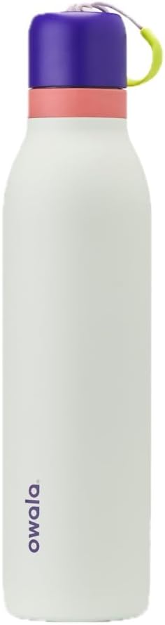 Owala FreeSip Twist Insulated Stainless Steel Water Bottle with Straw for Sports and Travel, BPA-Free, 24-oz, Purple/Green (Minty Horizon) Owala