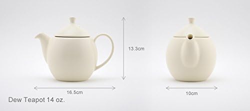 FORLIFE Dew Teapot with Basket Infuser, Natural Cotton, 14 oz/414ml