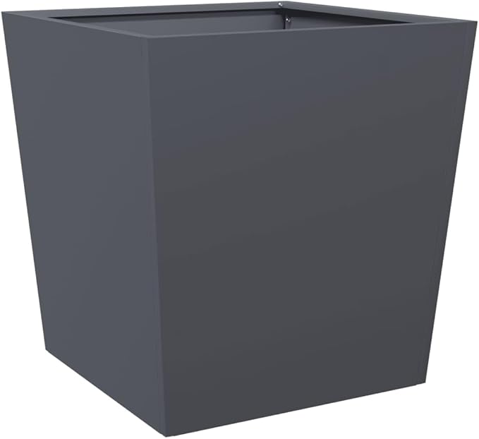 Garden Planter Anthracite, Spacious, Metal Steel Planter Box, Freestanding Planter for Flower Vegetable Fruit Herb, Modern, Square, Large, 19.7"x19.7"x19.7" - Bloomnest
