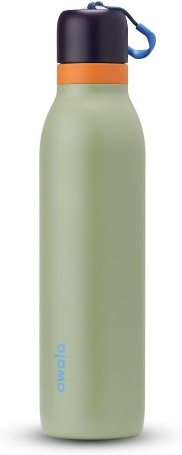 Owala FreeSip Twist Insulated Stainless Steel Water Bottle with Straw for Sports and Travel, BPA-Free, 24-oz, Blue/Green (Camo Cool) Owala