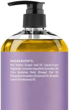 MAJESTIC PURE Lavender Massage Oil for Massage Therapy - Refreshing, and Relaxing - Natural Oils with Lavender Essential Oil - for All Skin Types - Men and Women - 8 fl oz - Bloomnest