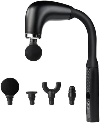 Massage Gun with Upgraded Extension Handle, Back Massager for Pain Relief Deep Tissue, Muscles/Neck/Shoulders/Waist/Legs Massager with 4 Massage Heads & 6 Speed Levels & 3 Massage Modes (Black) - Bloomnest