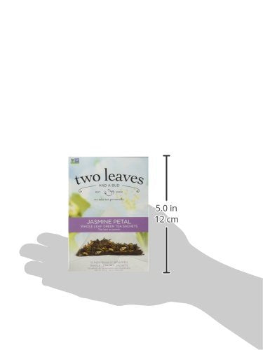 Two Leaves and a Bud Jasmine Green Tea Bags, 15 Count (Pack of 6) Whole Leaf Green Tea in Pyramid Sachet Bags, Compostable Sachets, Delicious Hot or Iced with Milk or Sugar or Honey or Plain - Bloomnest
