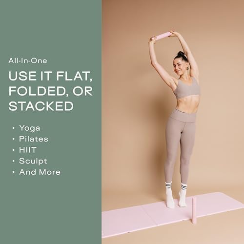 Stakt The Original Foldable Yoga Mat, Premium Fitness & Multi-Purpose Workout Mat with Non-Slip Surface, Portable & Lightweight for Studio or Home Use, As Seen on Shark Tank - Bloomnest