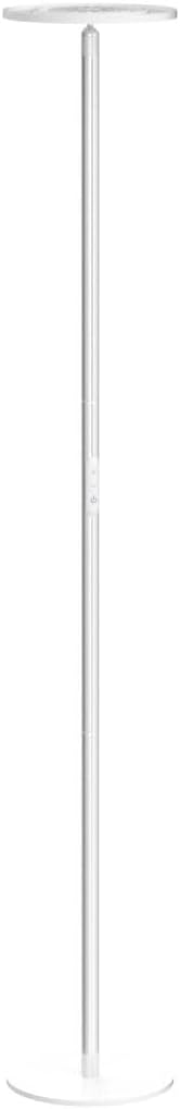 TROND Floor Lamp, LED Torchiere Uplight Lamp, 5 Brightness Aluminum Modern Standing Light, 5500K Natural Daylight, 5000 lm, 71in Tall, 30 Mins Timer, Detachable, for Office Living Room Bedroom, Silver - Bloomnest