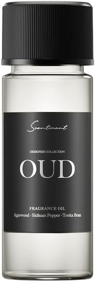 Scentiment Diffuser Oil - Oud Designer Collection | Aromatherapy Home Fragrance | Luxurious Scent with Notes of Agarwood, Sichuan Pepper (20ml) Scentiment