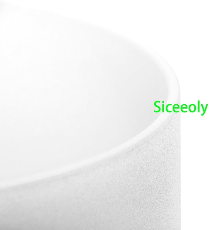 8" A Note 432HZ Om Design For Meditation Sound Yoga Healing Third-eye Chakra Crystal Singing Bowl Frosted Quartz with Durable Carrying Case Suede Striker O-ring