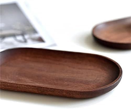 2 Pack Solid Wood Serving Platters and Trays of Natural Wood with Edge,Rectangular Avoid Sliding and Spilling Food (Walnut Trays x 2Pack) - Bloomnest