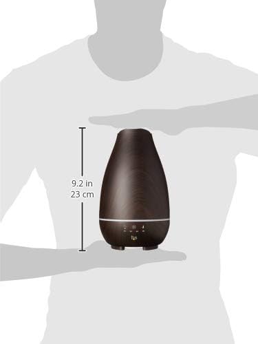 HealthSmart Essential Oil Diffuser, Cool Mist Humidifier and Aromatherapy Diffuser with 500ML Tank Ideal for Large Rooms, Adjustable Timer, Mist Mode and 7 LED Light Colors, Brown (Pack of 2) - Bloomnest