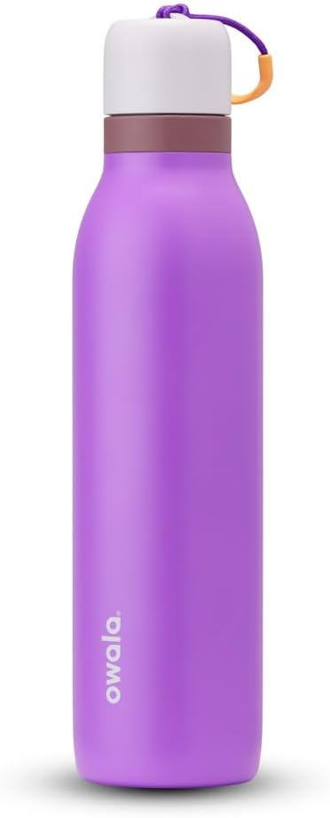 Owala FreeSip Twist Insulated Stainless Steel Water Bottle with Straw for Sports and Travel, BPA-Free, 24-oz, Purple/Purple (California Grapevine) Owala