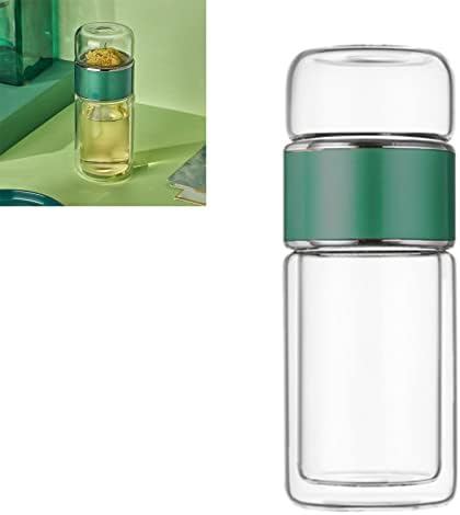 Tea Infuser Bottle, 420ml Tea Flood Cup Glass Water Bottle Double Wall Borosilicate Travel Tea Tumbler with Stainless Steel Filter Leakage Proof Water Separation Tea Bottle Mug - Bloomnest