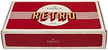KARACA Retro Beige 6 Person Tea Set - 12 Piece Turkish Tea Cups and Saucers, Turkish Tea Glasses Set with Gold Decal Details - Bloomnest