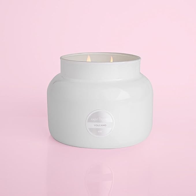 Capri Blue Volcano Scented Candles - Luxury Glass Jar Candles for Home Scented with Tropical Fruit & Sugared Citrus - Soy Wax Blend - Capri Blue Volcano - Jumbo White Color (48 oz) - Bloomnest