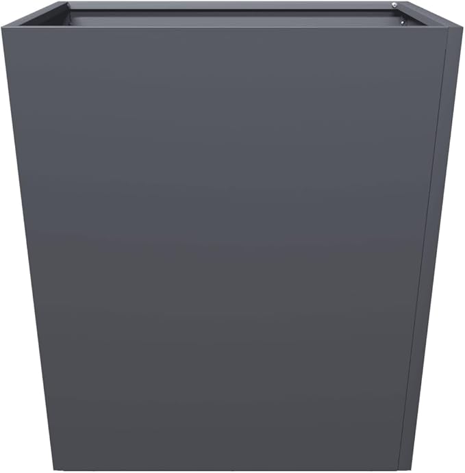 Garden Planter Anthracite, Spacious, Metal Steel Planter Box, Freestanding Planter for Flower Vegetable Fruit Herb, Modern, Square, Large, 19.7"x19.7"x19.7" - Bloomnest