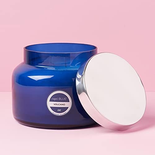 Capri Blue Volcano Scented Candles - Luxury Three Wick Candles for Home Scented with Tropical Fruit & Sugared Citrus - Soy Wax Blend - Jumbo Blue Color (48 oz) - Bloomnest