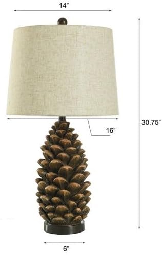 BLACK FOREST DECOR Rustic Pinecone Table Lamp - Lodge Style Lighting for Cabin or Home - 30.75" - Bloomnest