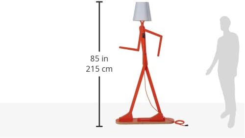 Cool Creative Floor Lamps Wood Tall Decorative Corner Reading Standing Swing Arm Light for Living Room Bedroom Office Farmhouse Kids Gift Idea- with LED Bulb (Oran Orange) - Bloomnest