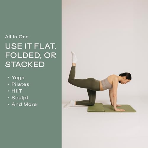 Stakt The Original Foldable Yoga Mat, Premium Fitness & Multi-Purpose Workout Mat with Non-Slip Surface, Portable & Lightweight for Studio or Home Use, As Seen on Shark Tank - Bloomnest