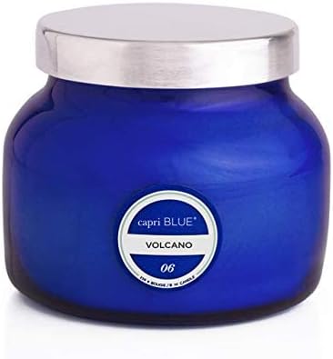Capri Blue Volcano Scented Candles - Luxury Glass Jar Candles for Home Scented with Tropical Fruit & Sugared Citrus - Soy Wax Blend - Capri Blue Volcano - Blue Color (8 oz) - Bloomnest