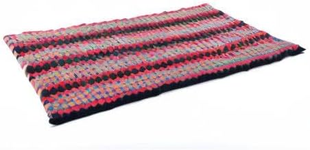 Leewadee - Foldable Floor Mattress - Japanese Roll Up Futon -Trifold Tatami Mat- Guest Floor Bed - Camping Mattress - Thai Massage Mat, Kapok Filled, 75 x 57 inches, Black Red - Bloomnest