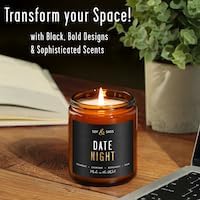 Date Night Candle I Scented Black Candles for Men or Women - French Cashmere & Vanilla Scent Soy Wax - Infused w/Essential Oils | Mens Candle I Long-Lasting 50Hr Burn, 9oz I Non Toxic I Made in USA - Bloomnest