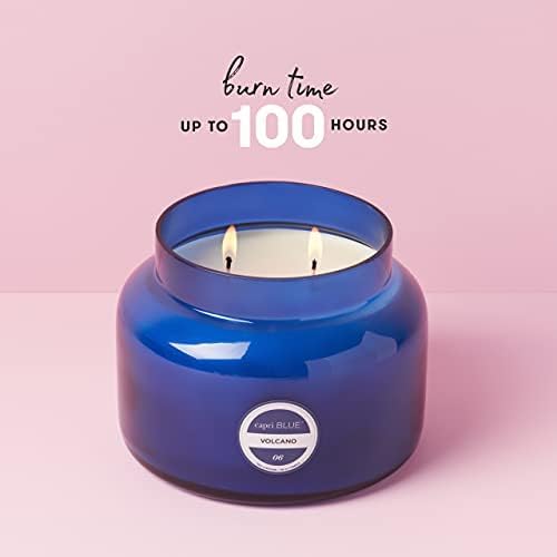 Capri Blue Volcano Scented Candles - Luxury Three Wick Candles for Home Scented with Tropical Fruit & Sugared Citrus - Soy Wax Blend - Jumbo Blue Color (48 oz) - Bloomnest
