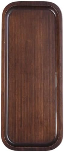 Wood Vanity Tray, Bathroom Counter Solid Walnut Organizer, Toilet Tank Top Wooden Serving Plate for Dinner Tea Coffee (Natural Walnut Color, 14 x 5.9 inch) - Bloomnest