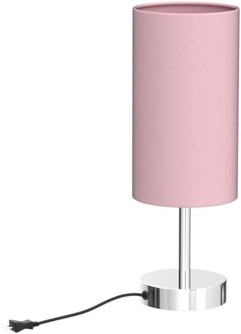 Yarra-Decor Bedside Lamp with USB Port - Touch Control Table Lamp for Bedroom 3 Way Dimmable Nightstand Lamp with Round Pink Fabric Shade for Living Room, Dorm, Home Office (LED Bulb Included) - Bloomnest