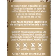 Ora's Amazing Herbal Calendula Oil with Licorice, Jojoba, Fragrance Free, Unscented, Facial Cleansing, Moisturizing, Eczema & Sensitive Skin, Cold Pressed Oils, Recycled Plastic, 2 oz Travel Size