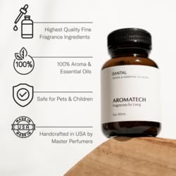 AromaTech Santal Escape Aroma Essential Oil Blend: Luxury Hotel Inspired Aromatherapy with Ocean Air, Sandalwood, Iris for Ultrasonic Diffusers & Nebulizers - 4 fl oz, 120 mL - Bloomnest