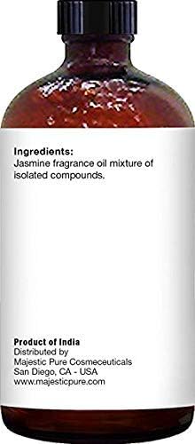 Majestic Pure Essential Oil with Glass Dropper - 100% Pure and Natural - Essential Oils for Diffuser, Aromatherapy, Soap and Candle Making, Jasmine Essential Oil, Jasmine Oil, 4 Fl Oz (Pack of 2) - Bloomnest