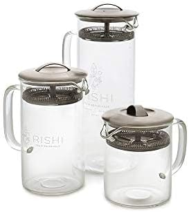 Rishi Tea Simple Brew Teapot - For 12oz Loose Tea Preparation, Built-in Strainer, Everyday Teaware, Easy to Clean, Borosilicate Glass, Enjoy Hot or Iced Tea - 400ml - Bloomnest