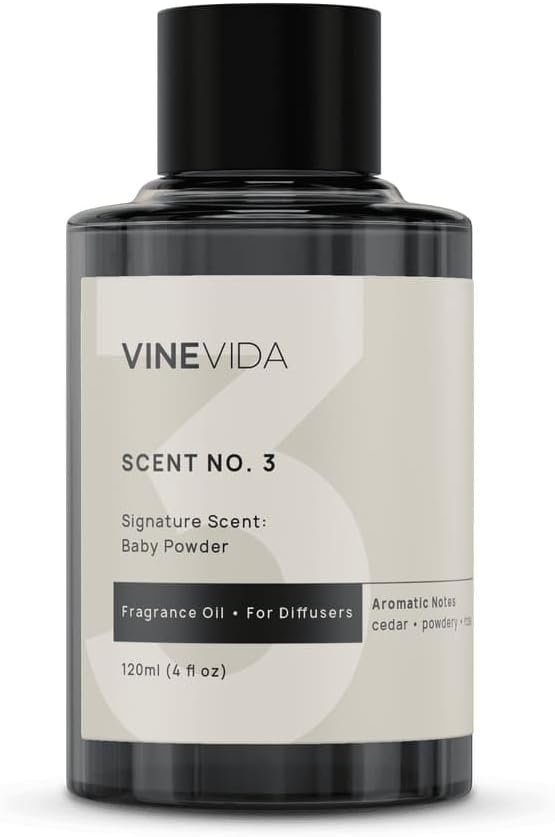 VINEVIDA [4 Fl Oz] Baby Powder Fragrance Oil for Cold Air Diffusers, Essential Oils for Diffuser Oil Refill & Air Freshener Room Spray - Bloomnest