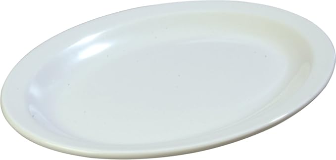 Carlisle FoodService Products Kingline Plastic Oval Platter Oval Tray for Home and Restaurant, Melamine, 12 x 9 Inches, White - Bloomnest