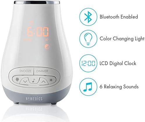 Slumber Scents Alarm Clock, Essential Oil Diffuser & White Noise Machine 6 Soothing Sounds, LED Lights, Auto-Off Timer, Bluetooth Bonus- 3 Essential Oils, Aromatherapy SoundSpa HoMedics - Bloomnest